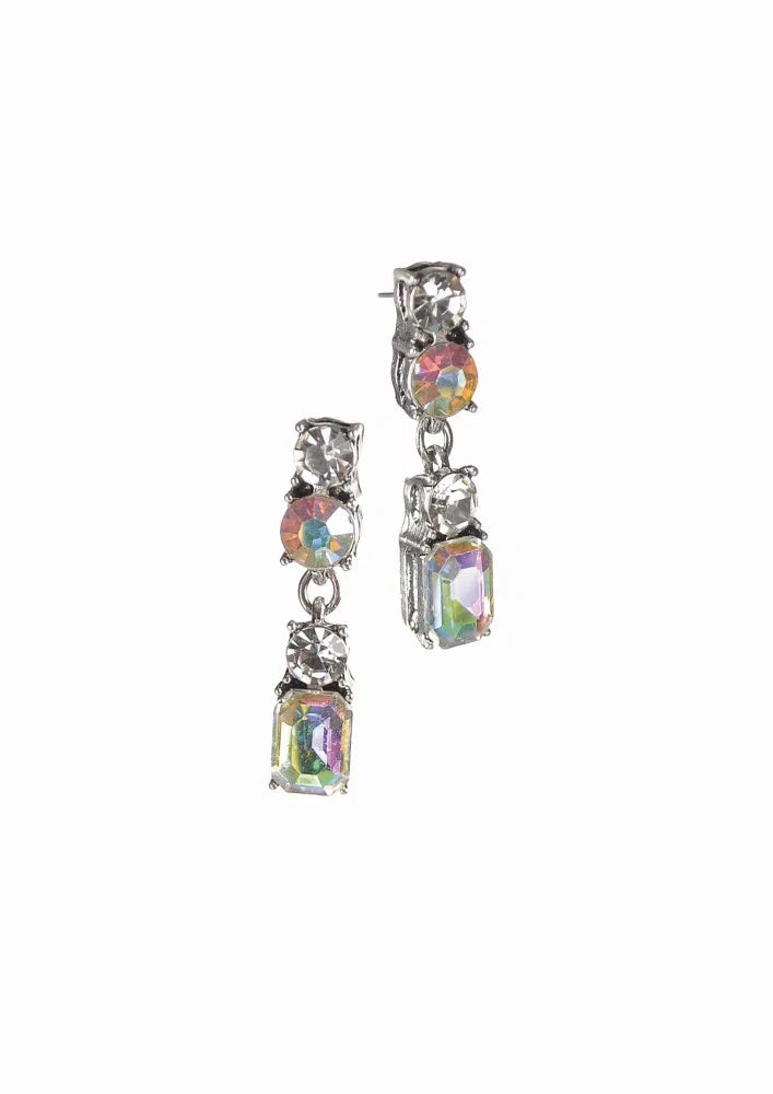 Dorothy Drops - Old Silver,Aurora Borealis & Bling
