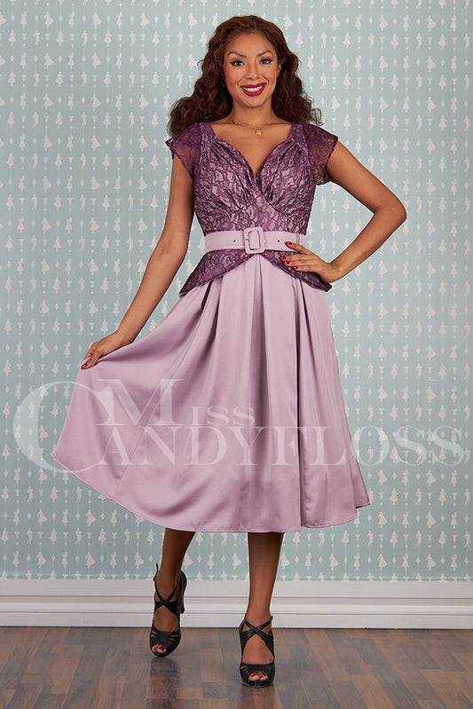 Avona-Bo 1940s lace and satin dress Pre Order