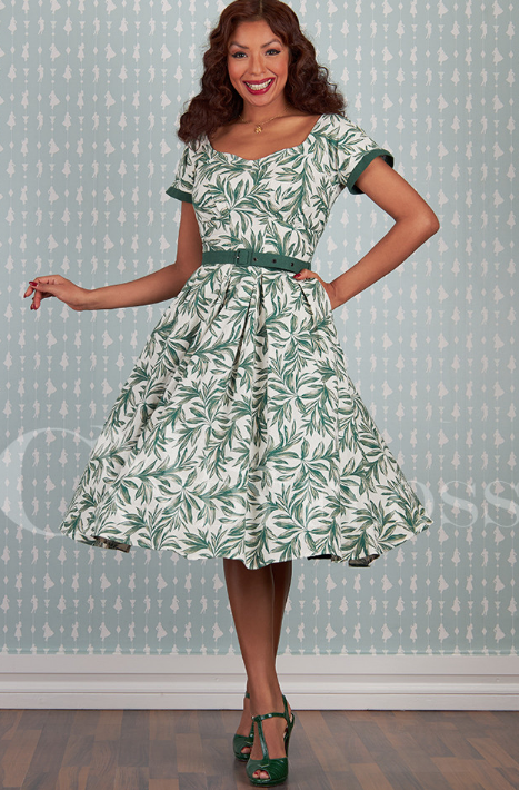 Kalei-Gia Elegant summer linen swing dress by Miss Candyfloss