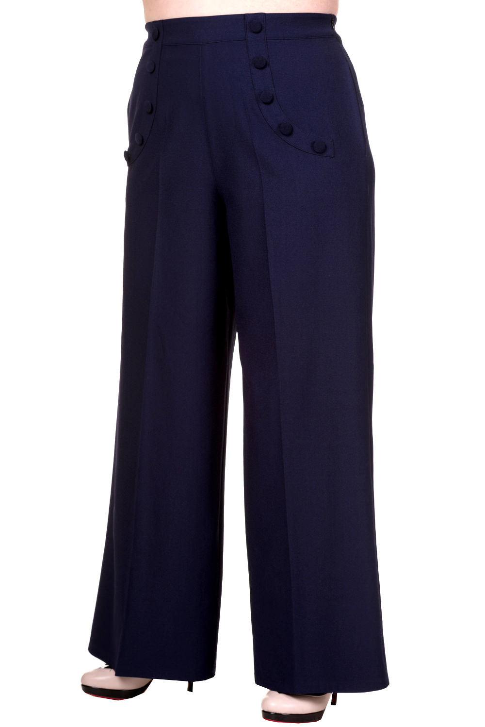 Full Moon Trousers in Navy Blue by Banned – Isabel’s Retro & Vintage ...