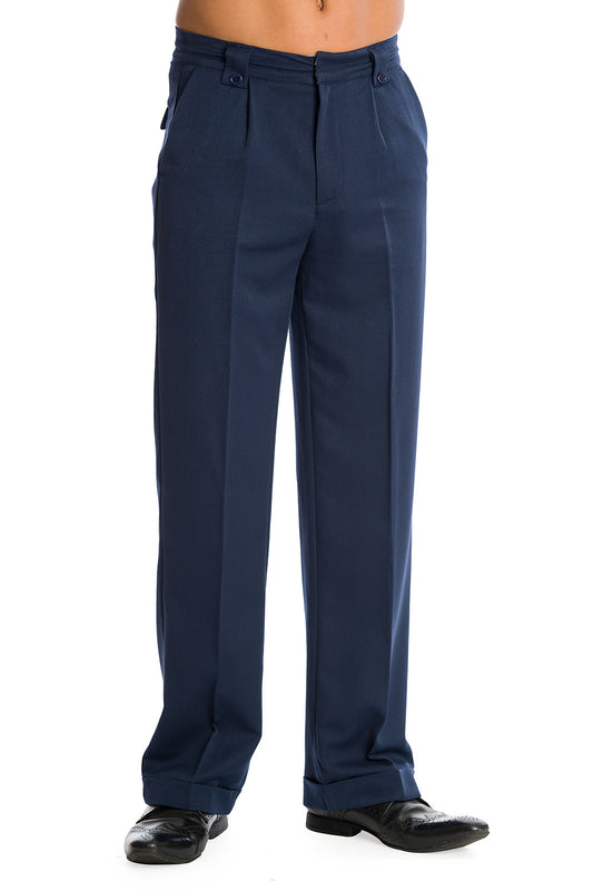 Get In Line Trousers In Navy by Banned + - Isabel’s Retro & Vintage Clothing
