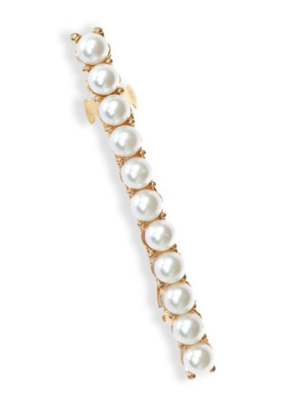 Rosie Fox Gold Pearl Line Barrette - Isabel’s Retro & Vintage Clothing