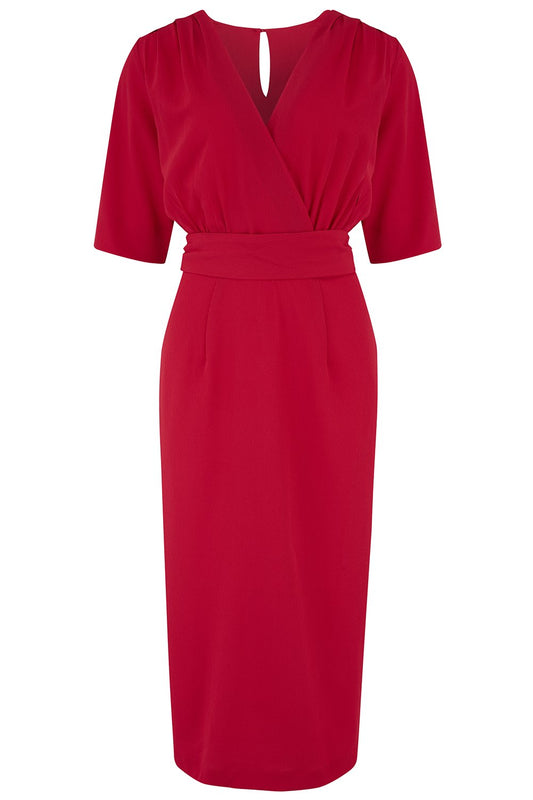 Evelyn wiggle dress red - Isabel’s Retro & Vintage Clothing