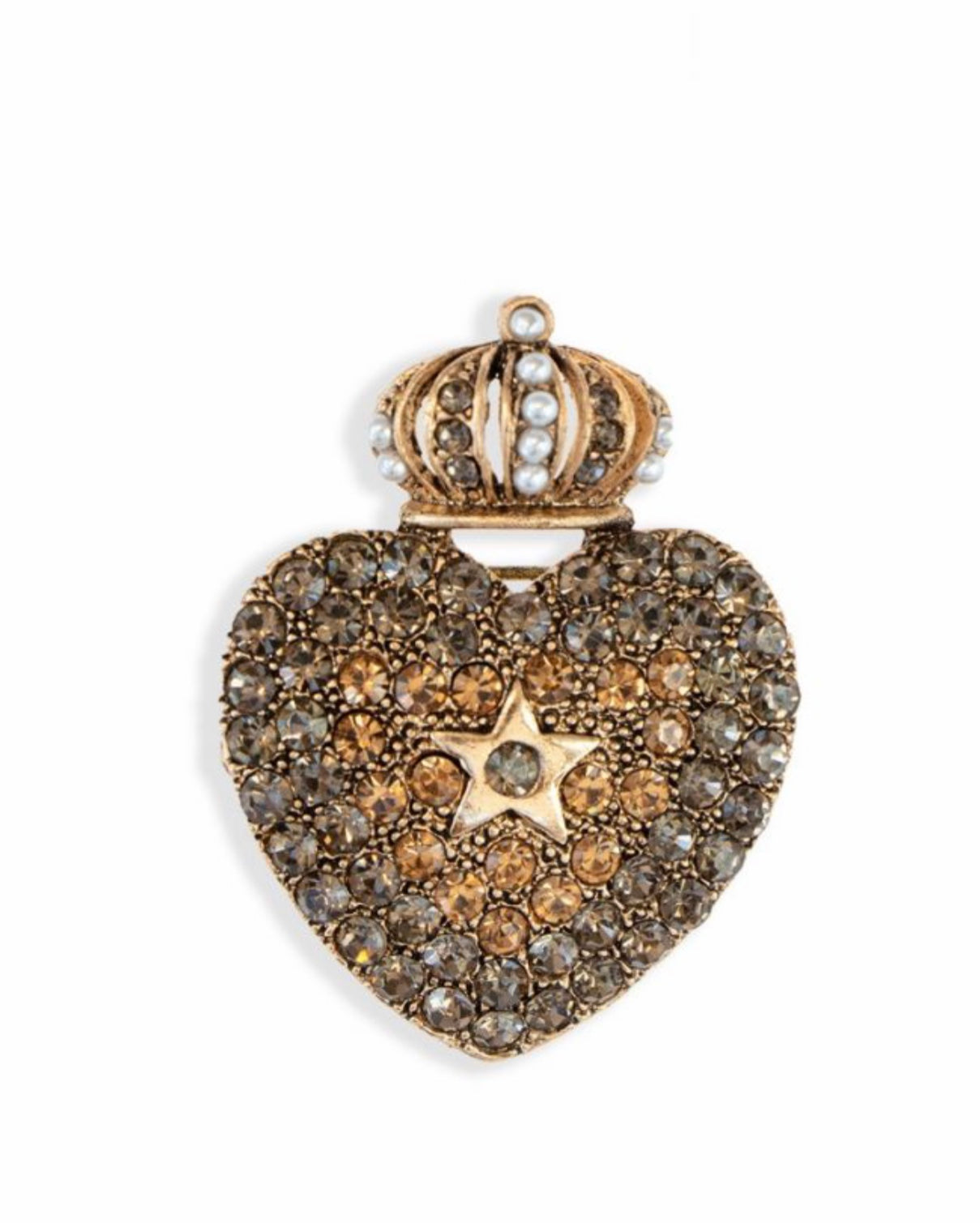 Rosie Fox Gold & Crystal Heart Hairclip & Brooch - Isabel’s Retro & Vintage Clothing