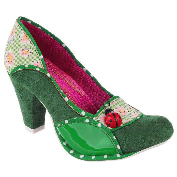 Future Lady Bug Green Floral by Irregular Choice - Isabel’s Retro & Vintage Clothing