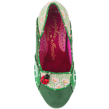 Future Lady Bug Green Floral by Irregular Choice - Isabel’s Retro & Vintage Clothing