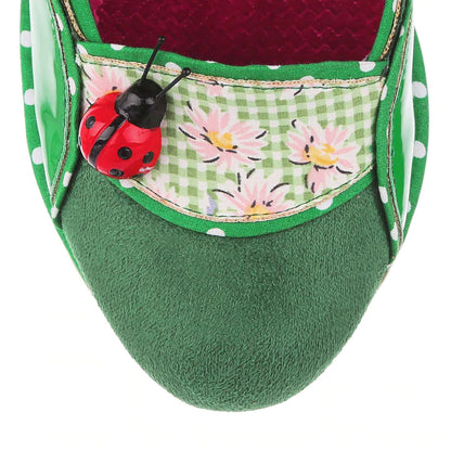 Future Lady Bug Green Floral by Irregular Choice - Isabel’s Retro & Vintage Clothing