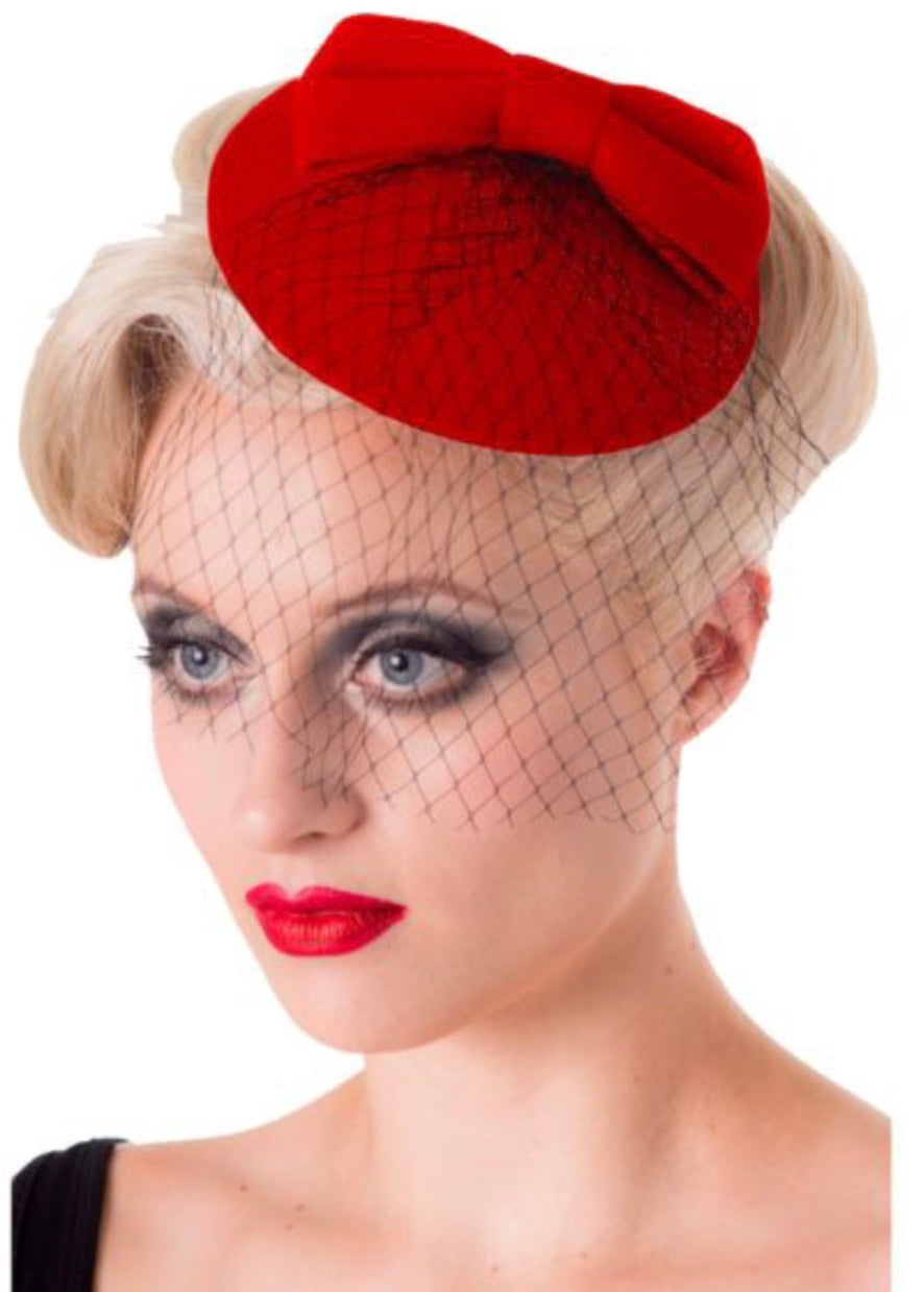 Red Bow hat - Isabel’s Retro & Vintage Clothing