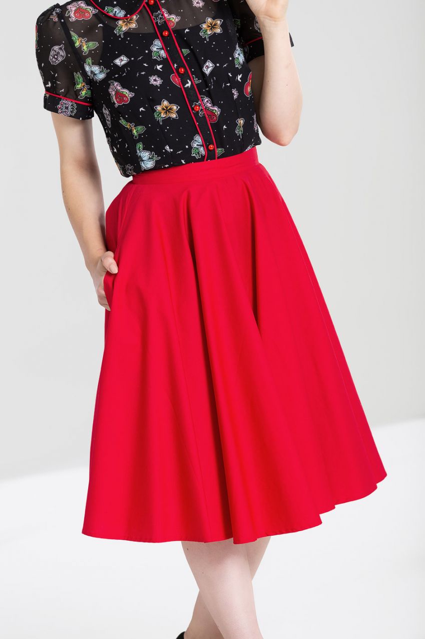 Paula 50's skirt Red - Isabel’s Retro & Vintage Clothing