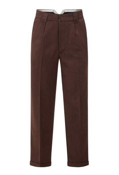 Get In Line Trousers In Brown - Isabel’s Retro & Vintage Clothing