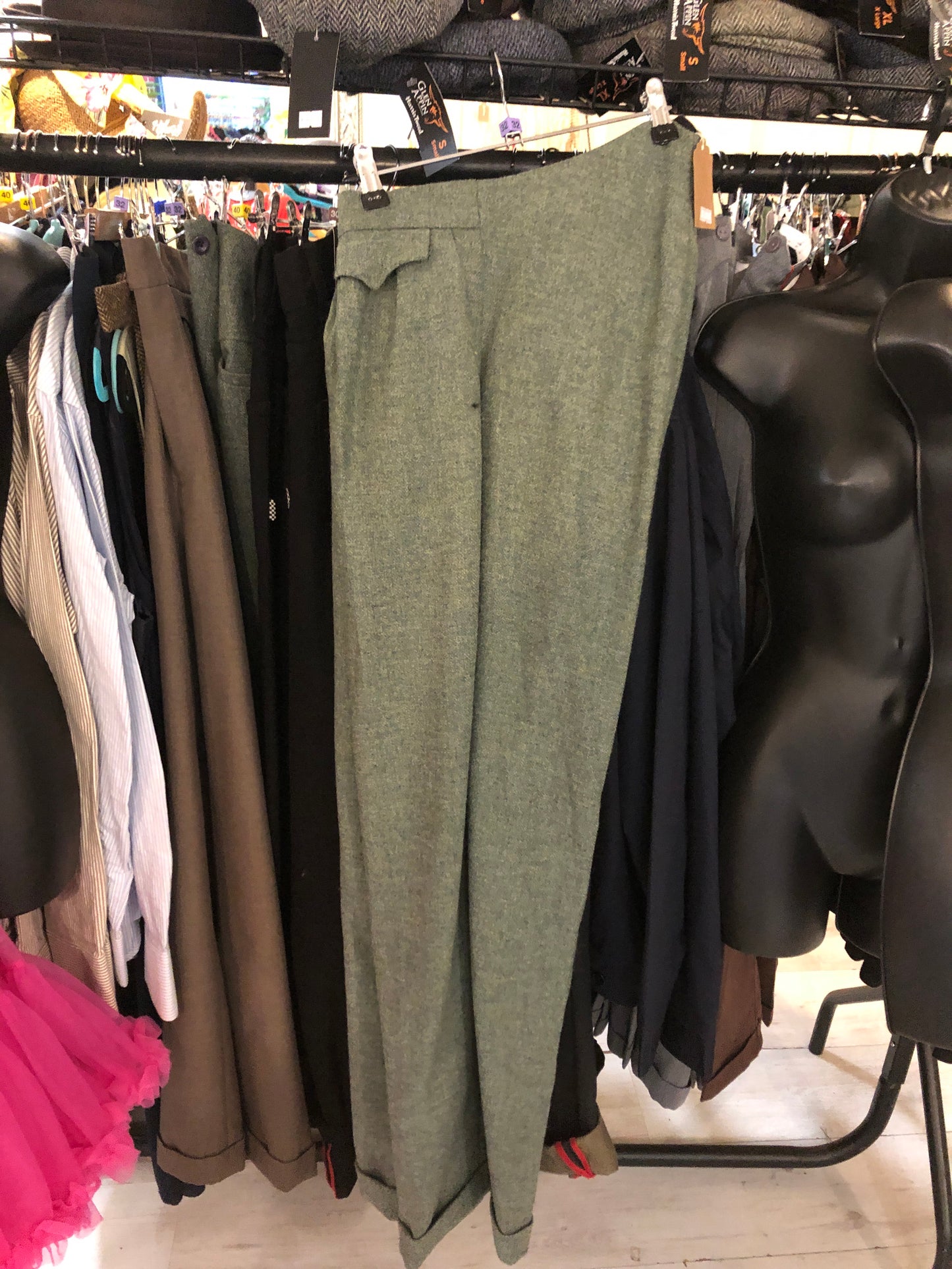 Green Tweed Trousers - Isabel’s Retro & Vintage Clothing