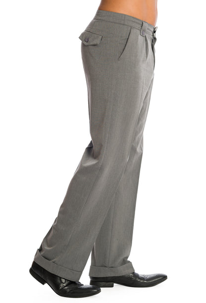 Get In Line Trousers In Grey - Isabel’s Retro & Vintage Clothing