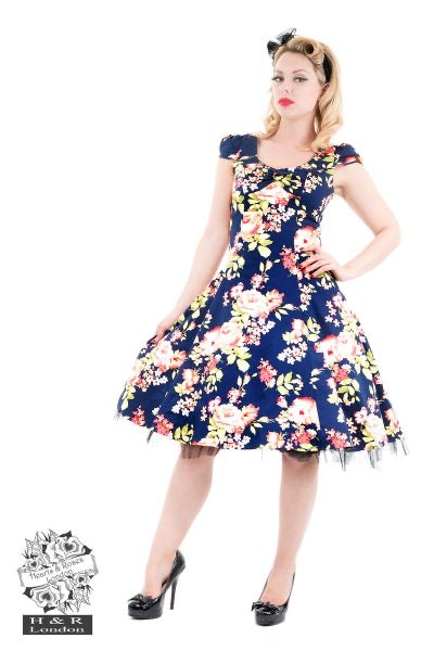 Jennifer Floral Long Day Dress - Isabel’s Retro & Vintage Clothing