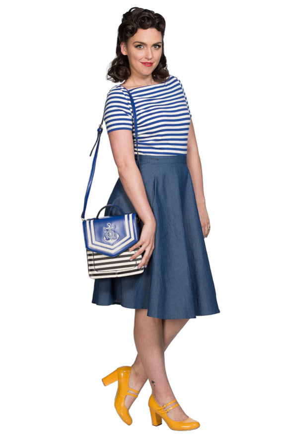 Blue striped top - Isabel’s Retro & Vintage Clothing