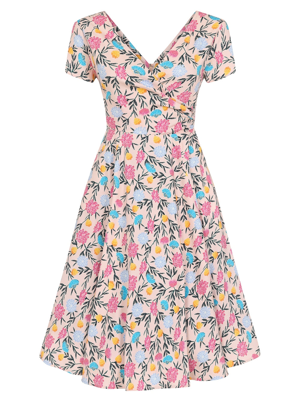 Maria Floral Whimsy Swing Dress by Collectif - Isabel’s Retro & Vintage Clothing