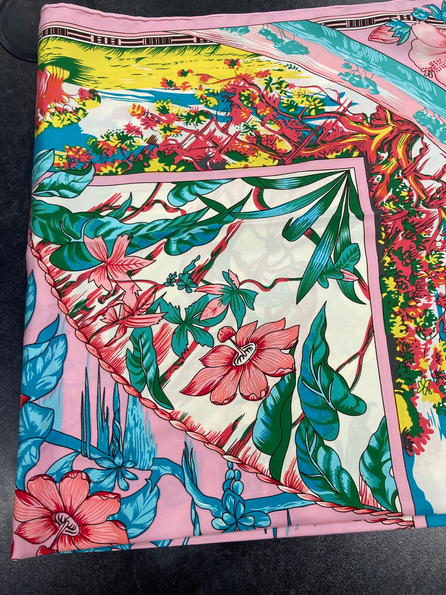 Ocean Tropical Vintage Silk Scarf by Rosie Fox - Isabel’s Retro & Vintage Clothing