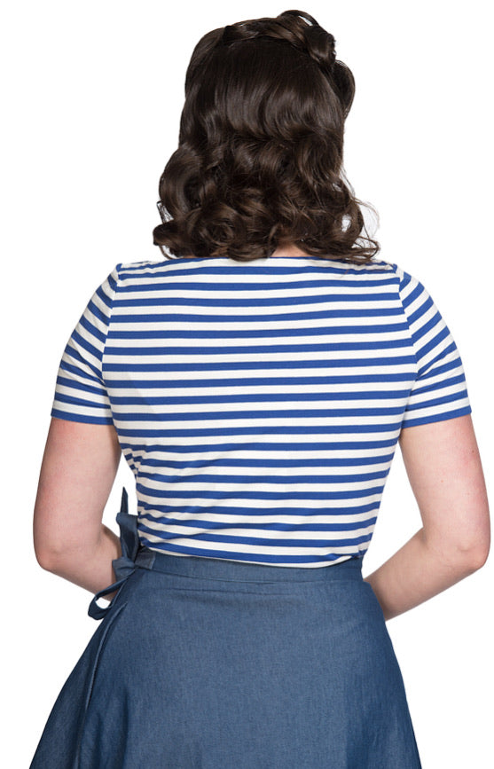Blue striped top - Isabel’s Retro & Vintage Clothing