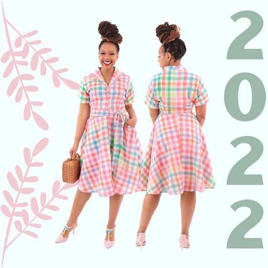 Multi Gingham Tie Waist Dress by Love ur Look - Isabel’s Retro & Vintage Clothing