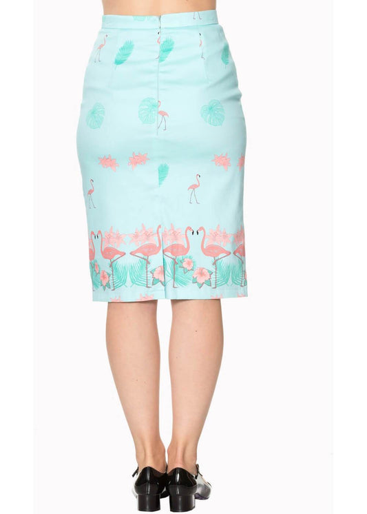 Flamingo Pencil Skirt - Isabel’s Retro & Vintage Clothing