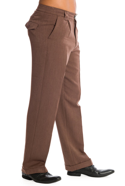 Get In Line Trousers In Brown - Isabel’s Retro & Vintage Clothing