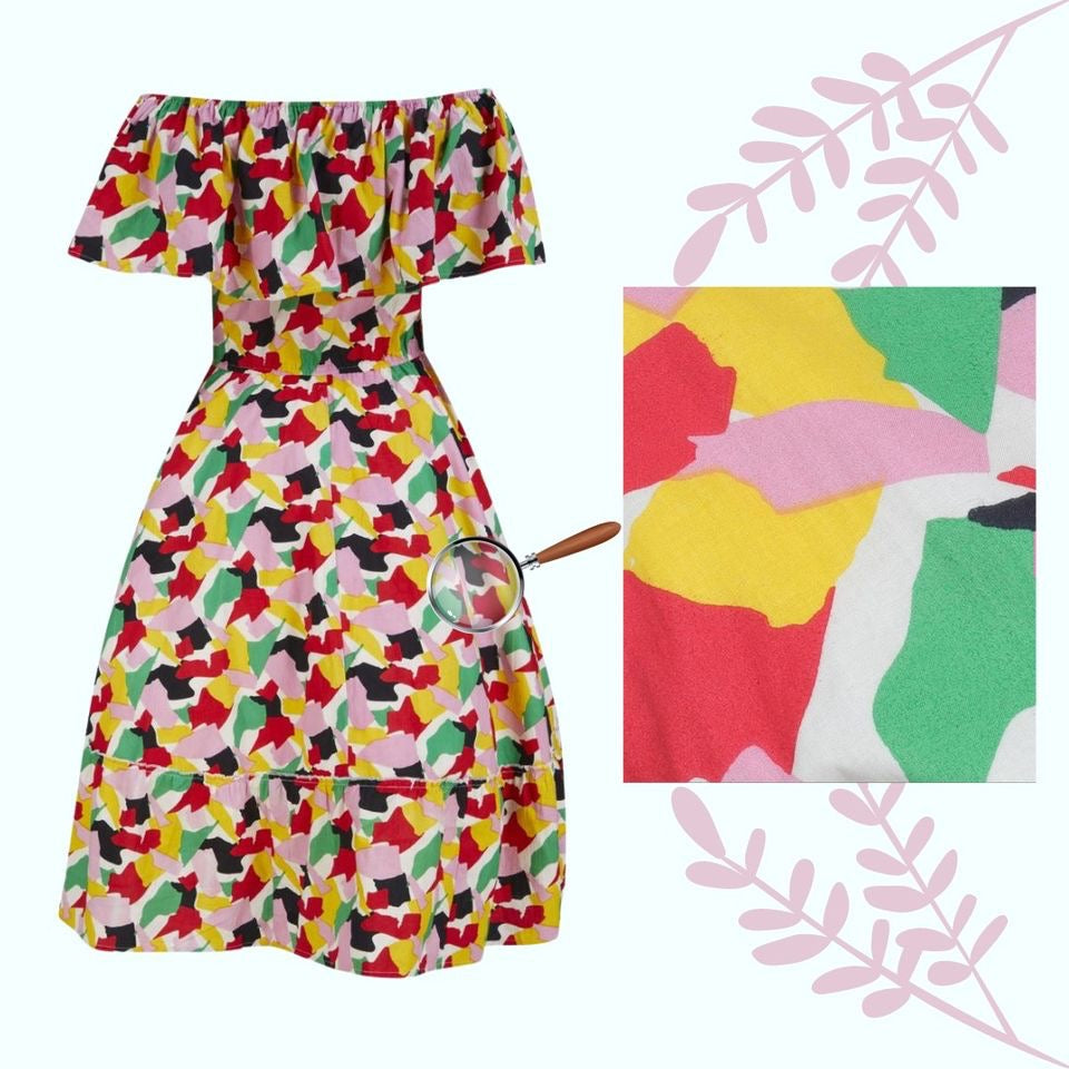 Paint Splat Off-the-shoulder Dress by Love ur Look - Isabel’s Retro & Vintage Clothing