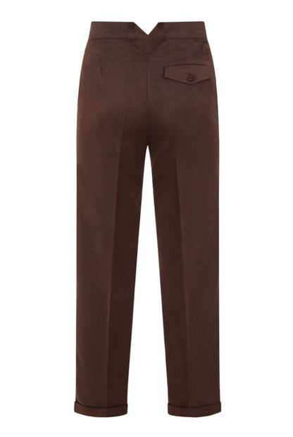 Get In Line Trousers In Brown - Isabel’s Retro & Vintage Clothing